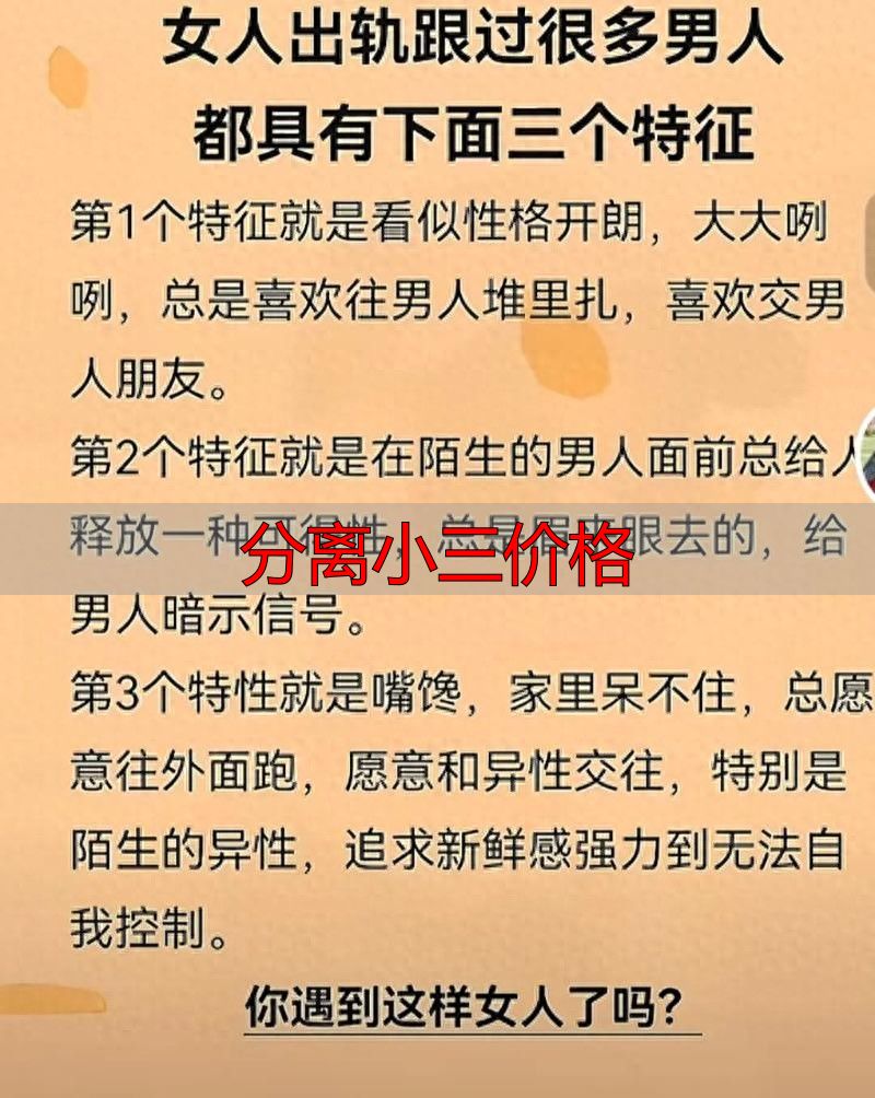 上海分离小三价格多少？原配必看实战指南